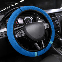 Nicaragua National Emblem Steering Wheel Cover with White Flor de Sacuanjoche and Blue Gradient Design - Wonder Print Shop