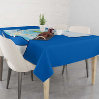 Nicaragua National Emblem Tablecloth with White Flor de Sacuanjoche and Blue Gradient Design - Wonder Print Shop
