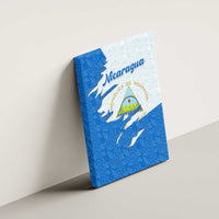Nicaragua Flag Ripped Effect Canvas Wall Art with National Emblem and Floral Pattern Design - Wonder Print Shop