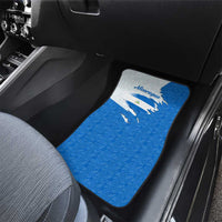 Nicaragua Flag Ripped Effect Car Mats with National Emblem and Floral Pattern Design - Wonder Print Shop