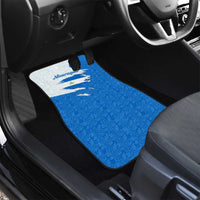 Nicaragua Flag Ripped Effect Car Mats with National Emblem and Floral Pattern Design - Wonder Print Shop