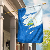 Nicaragua Flag Ripped Effect Garden Flag with National Emblem and Floral Pattern Design - Wonder Print Shop