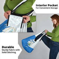 Nicaragua Flag Ripped Effect Grocery Bag with National Emblem and Floral Pattern Design - Wonder Print Shop