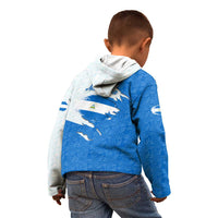 Nicaragua Flag Ripped Effect Kid Hoodie with National Emblem and Floral Pattern Design - Wonder Print Shop