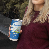 Nicaragua Flag Ripped Effect Tumbler Cup with National Emblem and Floral Pattern Design - Wonder Print Shop