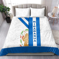 Nicaragua Cultural Art Bedding Set with Blue White Stripes and Indigenous Motif Design - Wonder Print Shop