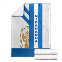 Nicaragua Cultural Art Blanket with Blue White Stripes and Indigenous Motif Design - Wonder Print Shop