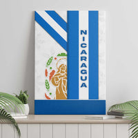 Nicaragua Cultural Art Canvas Wall Art with Blue White Stripes and Indigenous Motif Design - Wonder Print Shop