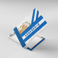 Nicaragua Cultural Art Canvas Wall Art with Blue White Stripes and Indigenous Motif Design - Wonder Print Shop