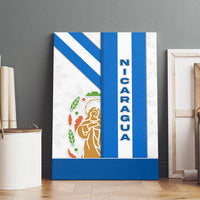 Nicaragua Cultural Art Canvas Wall Art with Blue White Stripes and Indigenous Motif Design - Wonder Print Shop