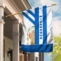 Nicaragua Cultural Art Garden Flag with Blue White Stripes and Indigenous Motif Design - Wonder Print Shop