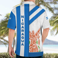 Nicaragua Cultural Art Hawaiian Shirt with Blue White Stripes and Indigenous Motif Design - Wonder Print Shop