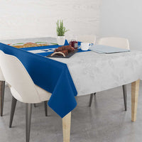 Nicaragua Cultural Art Tablecloth with Blue White Stripes and Indigenous Motif Design - Wonder Print Shop