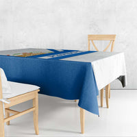 Nicaragua Cultural Art Tablecloth with Blue White Stripes and Indigenous Motif Design - Wonder Print Shop