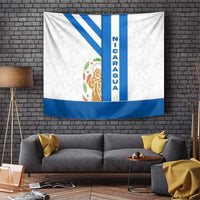 Nicaragua Cultural Art Tapestry with Blue White Stripes and Indigenous Motif Design - Wonder Print Shop