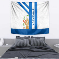 Nicaragua Cultural Art Tapestry with Blue White Stripes and Indigenous Motif Design - Wonder Print Shop