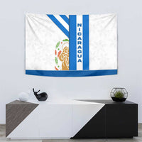 Nicaragua Cultural Art Tapestry with Blue White Stripes and Indigenous Motif Design - Wonder Print Shop