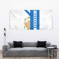 Nicaragua Cultural Art Tapestry with Blue White Stripes and Indigenous Motif Design - Wonder Print Shop