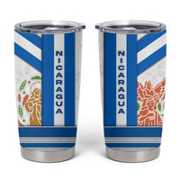 Nicaragua Cultural Art Tumbler Cup with Blue White Stripes and Indigenous Motif Design - Wonder Print Shop