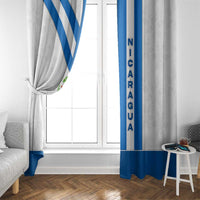 Nicaragua Cultural Art Window Curtain with Blue White Stripes and Indigenous Motif Design - Wonder Print Shop
