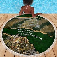 Montford Point Marines Not Above You Beach Blanket Iwo Jima Military Map Camouflage Vintage Art
