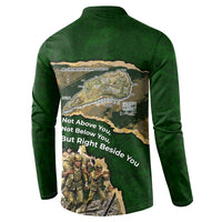 Montford Point Marines Not Above You Button Sweatshirt Iwo Jima Military Map Camouflage Vintage Art