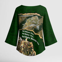 Montford Point Marines Not Above You Kimono Sleeve Blouse Iwo Jima Military Map Camouflage Vintage Art