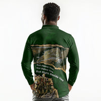 Montford Point Marines Not Above You Long Sleeve Polo Shirt Iwo Jima Military Map Camouflage Vintage Art