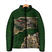 Montford Point Marines Not Above You Padded Jacket Iwo Jima Military Map Camouflage Vintage Art