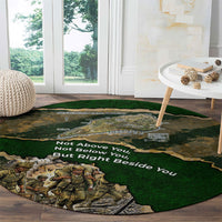 Montford Point Marines Not Above You Round Carpet Iwo Jima Military Map Camouflage Vintage Art