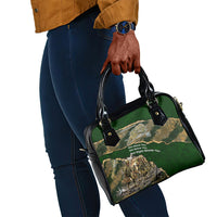 Montford Point Marines Not Above You Shoulder Handbag Iwo Jima Military Map Camouflage Vintage Art