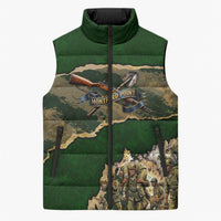 Montford Point Marines Not Above You Sleeveless Puffer Jacket Iwo Jima Military Map Camouflage Vintage Art