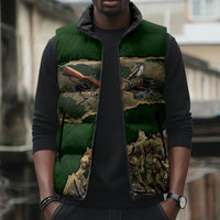 Montford Point Marines Not Above You Sleeveless Puffer Jacket Iwo Jima Military Map Camouflage Vintage Art