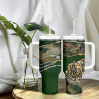 Montford Point Marines Not Above You Tumbler With Handle Iwo Jima Military Map Camouflage Vintage Art