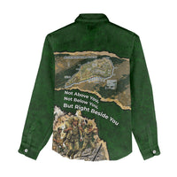 Montford Point Marines Not Above You Women Casual Shirt Iwo Jima Military Map Camouflage Vintage Art