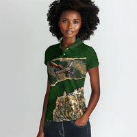Montford Point Marines Not Above You Women Polo Shirt Iwo Jima Military Map Camouflage Vintage Art
