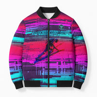Montford Point Marines Legacy 1942 Bomber Puffer Jacket The Right To Fight Retro Glitch Vaporwave Art
