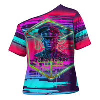 Montford Point Marines Legacy 1942 Cross Shoulder Shirt The Right To Fight Retro Glitch Vaporwave Art