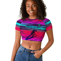 Montford Point Marines Legacy 1942 Raglan Cropped T shirt The Right To Fight Retro Glitch Vaporwave Art