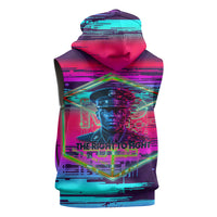 Montford Point Marines Legacy 1942 Sleeveless Hoodie The Right To Fight Retro Glitch Vaporwave Art