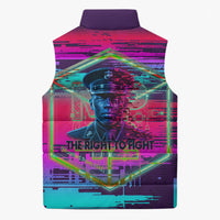 Montford Point Marines Legacy 1942 Sleeveless Puffer Jacket The Right To Fight Retro Glitch Vaporwave Art