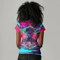 Montford Point Marines Legacy 1942 Women V-Neck T-Shirt The Right To Fight Retro Glitch Vaporwave Art