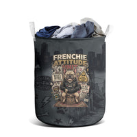 French Bulldog Tiny Body Major Attitude Laundry Basket Urban Streetwear Cool Frenchie Mascot Art