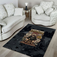 French Bulldog Tiny Body Major Attitude Area Rug Urban Streetwear Cool Frenchie Mascot Art