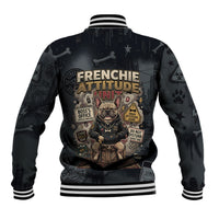 French Bulldog Tiny Body Major Attitude Baseball Jacket Urban Streetwear Cool Frenchie Mascot Art