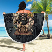 French Bulldog Tiny Body Major Attitude Beach Blanket Urban Streetwear Cool Frenchie Mascot Art