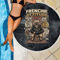 French Bulldog Tiny Body Major Attitude Beach Blanket Urban Streetwear Cool Frenchie Mascot Art