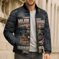French Bulldog Tiny Body Major Attitude Bomber Puffer Jacket Urban Streetwear Cool Frenchie Mascot Art
