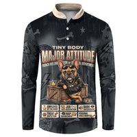 French Bulldog Tiny Body Major Attitude Button Sweatshirt Urban Streetwear Cool Frenchie Mascot Art