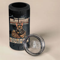 French Bulldog Tiny Body Major Attitude 4 in 1 Can Cooler Tumbler Urban Streetwear Cool Frenchie Mascot Art